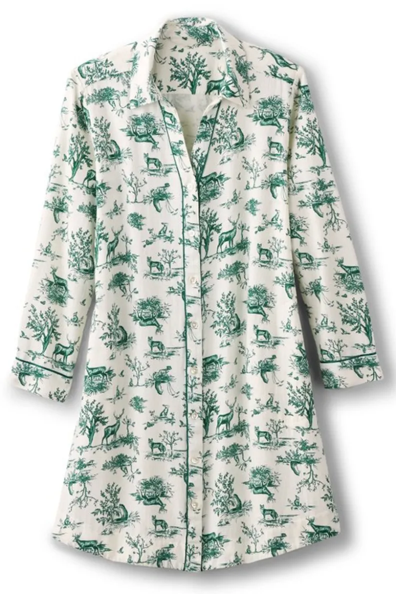 Soft Surroundings Festive Finley Sleep Shirt| Sleepwear & Lounge