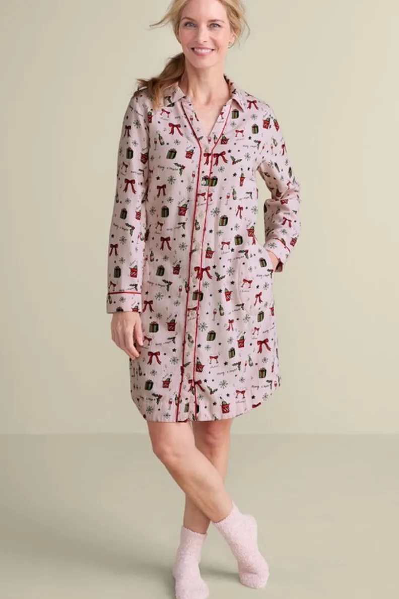 Soft Surroundings Festive Finley Sleep Shirt| Sleepwear & Lounge