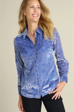 Soft Surroundings Floreat Velvet Shirt| Tops