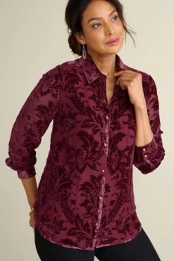 Soft Surroundings Floreat Velvet Shirt| Tops