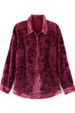 Soft Surroundings Floreat Velvet Shirt| Tops