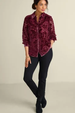 Soft Surroundings Floreat Velvet Shirt| Tops