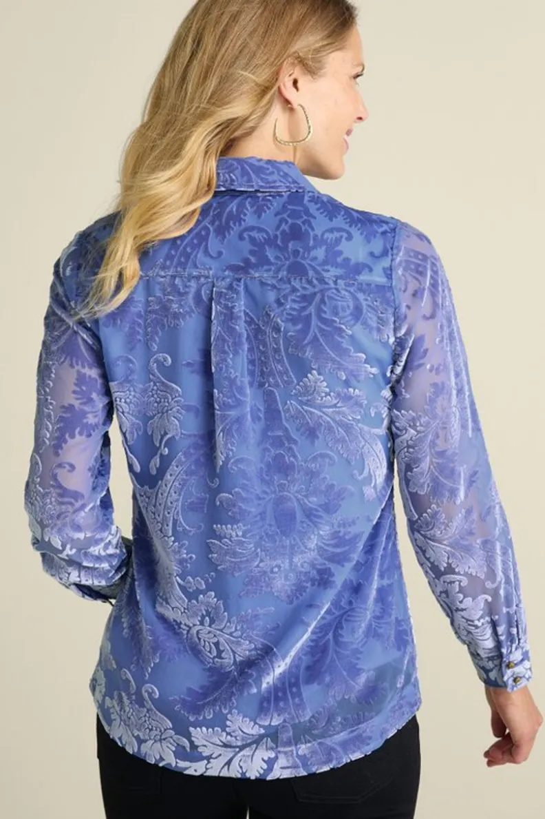 Soft Surroundings Floreat Velvet Shirt| Tops
