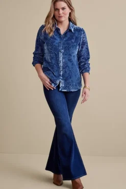 Soft Surroundings Floreat Velvet Shirt| Tops