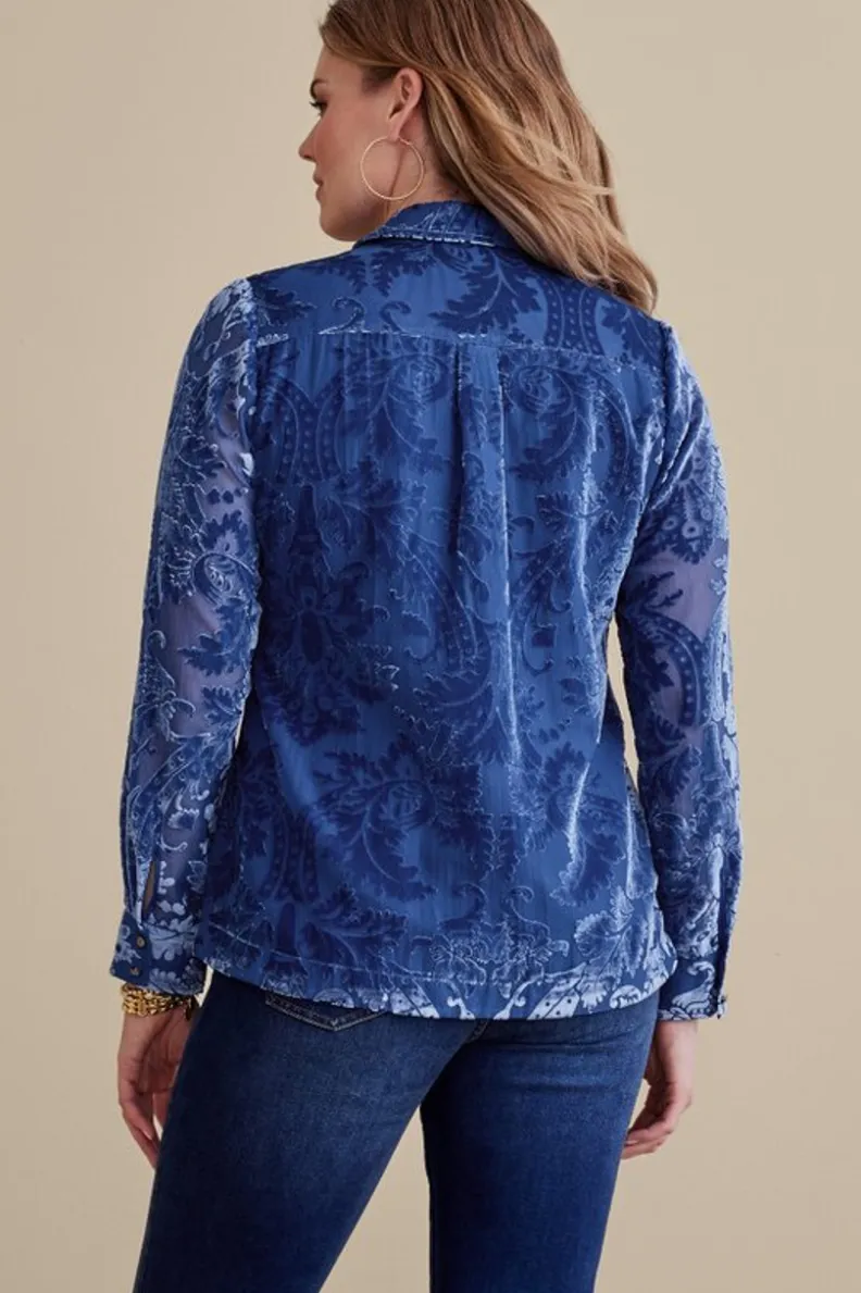 Soft Surroundings Floreat Velvet Shirt| Tops