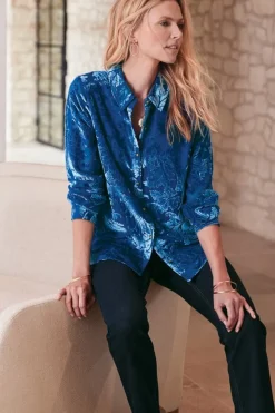 Soft Surroundings Floreat Velvet Shirt| Tops