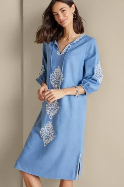 Soft Surroundings Hasana Linen Blend Midi Dress| Dresses