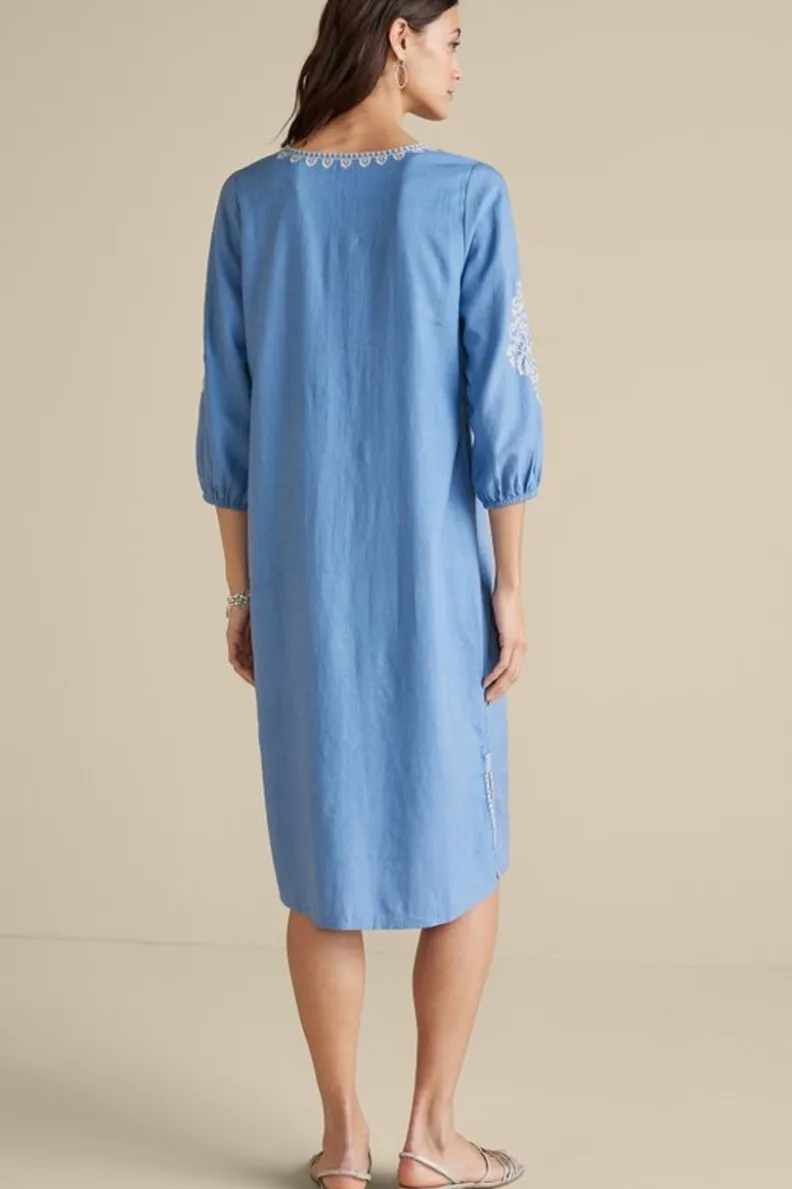Soft Surroundings Hasana Linen Blend Midi Dress| Dresses