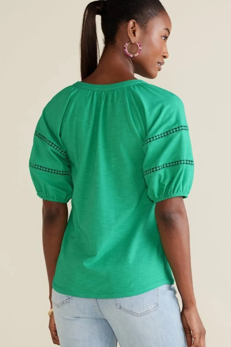 Soft Surroundings Heidi Supima Puff Sleeve Tee| Tops