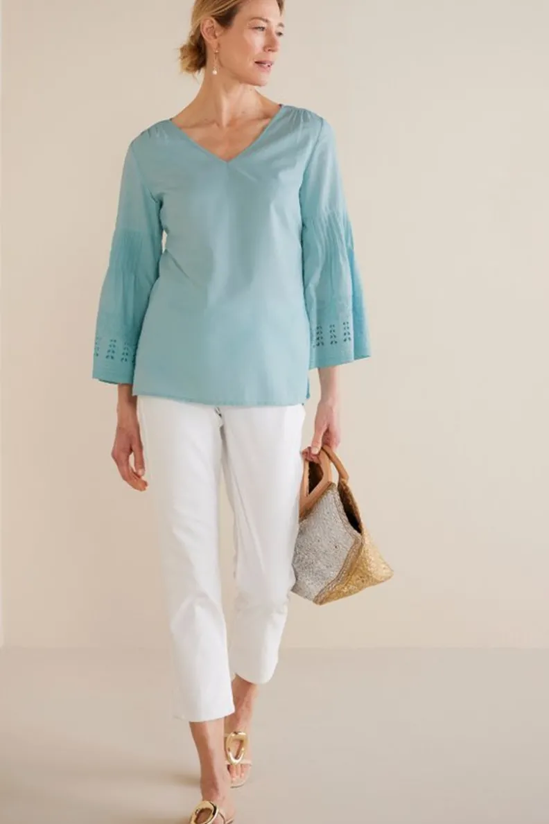 Soft Surroundings Heloise Eyelet Sleeve Tunic| Tops