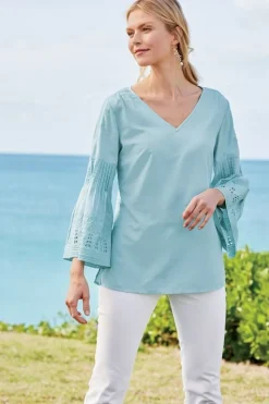 Soft Surroundings Heloise Eyelet Sleeve Tunic| Tops