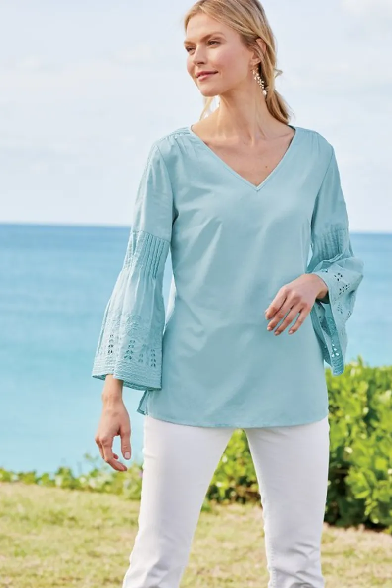 Soft Surroundings Heloise Eyelet Sleeve Tunic| Tops