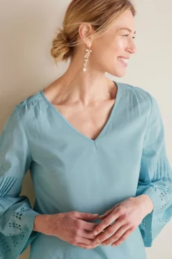 Soft Surroundings Heloise Eyelet Sleeve Tunic| Tops