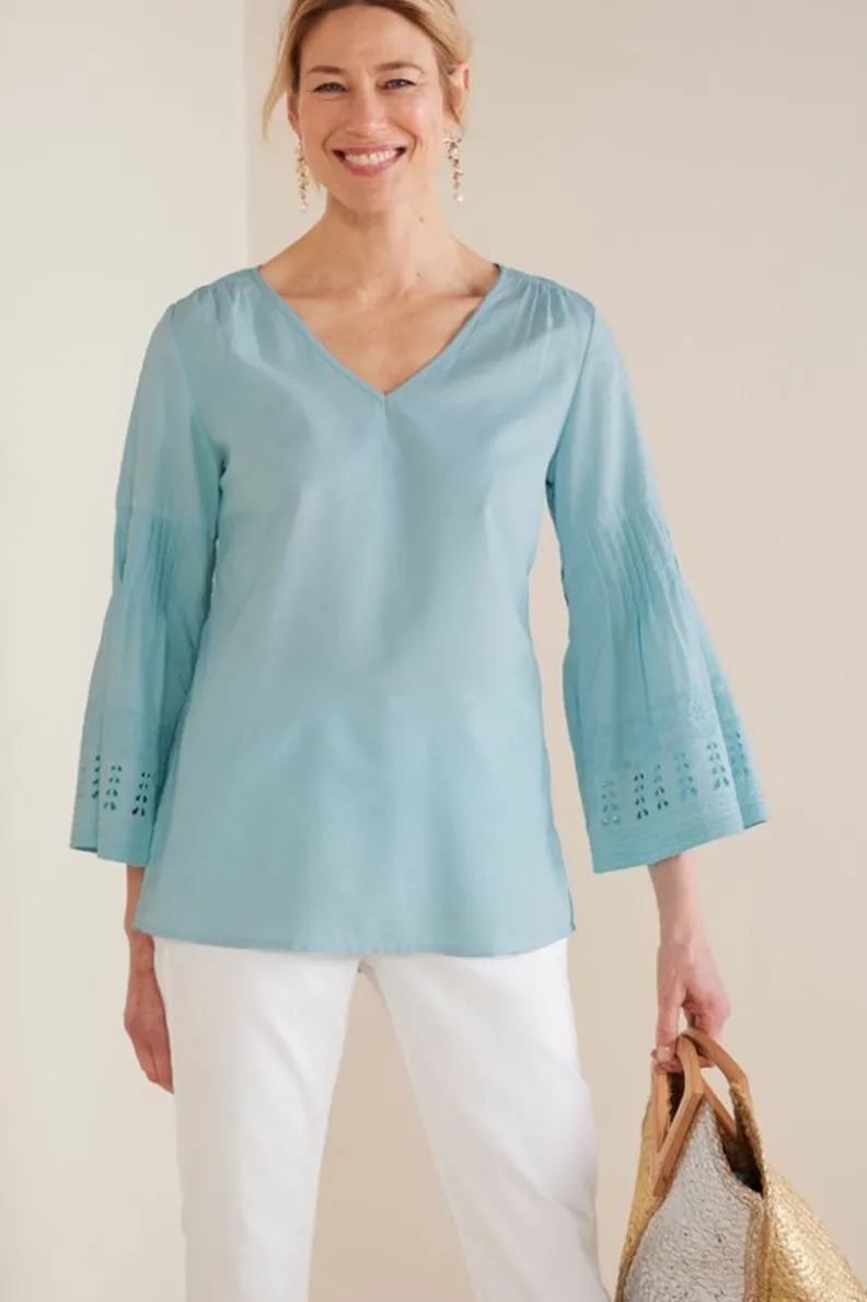 Soft Surroundings Heloise Eyelet Sleeve Tunic| Tops