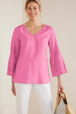 Soft Surroundings Heloise Eyelet Sleeve Tunic| Tops
