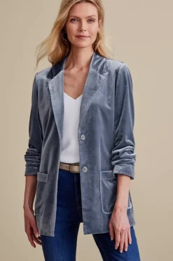 Soft Surroundings Holly Velvet Blazer| Toppers|Jackets & Coats
