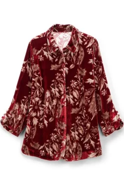 Soft Surroundings Icon Silk Velvet Poets Tunic Shirt| Tops