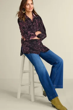 Soft Surroundings Icon Silk Velvet Poets Tunic Shirt| Tops