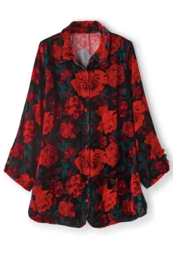 Soft Surroundings Icon Silk Velvet Poets Tunic Shirt| Tops