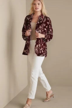 Soft Surroundings Icon Silk Velvet Poets Tunic Shirt| Tops