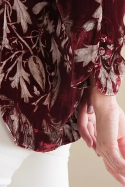 Soft Surroundings Icon Silk Velvet Poets Tunic Shirt| Tops