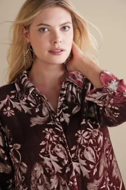 Soft Surroundings Icon Silk Velvet Poets Tunic Shirt| Tops