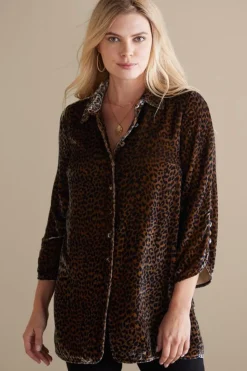 Soft Surroundings Icon Silk Velvet Poets Tunic Shirt| Tops