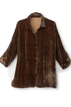 Soft Surroundings Icon Silk Velvet Poets Tunic Shirt| Tops