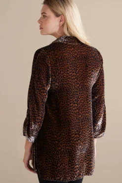 Soft Surroundings Icon Silk Velvet Poets Tunic Shirt| Tops