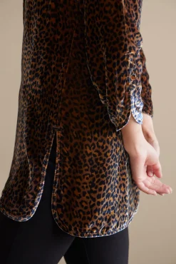 Soft Surroundings Icon Silk Velvet Poets Tunic Shirt| Tops