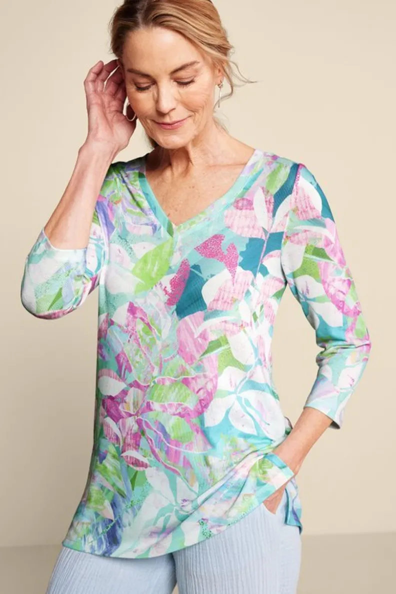 Soft Surroundings Iris 3/4 Sleeve Tunic| Tops|Tunics & Leggings