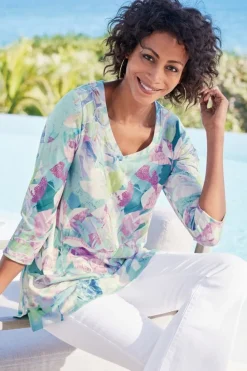 Soft Surroundings Iris 3/4 Sleeve Tunic| Tops|Tunics & Leggings