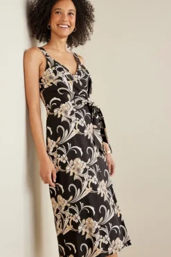 Soft Surroundings Isla Stretch Linen Midi Dress| Dresses