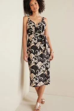 Soft Surroundings Isla Stretch Linen Midi Dress| Dresses