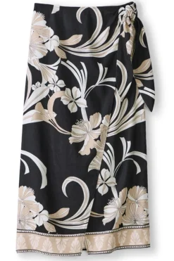 Soft Surroundings Isla Stretch Linen Midi Skirt| Skirts