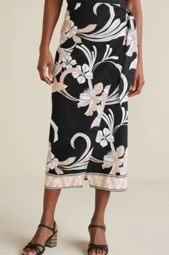Soft Surroundings Isla Stretch Linen Midi Skirt| Skirts