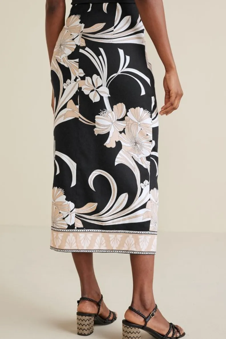 Soft Surroundings Isla Stretch Linen Midi Skirt| Skirts