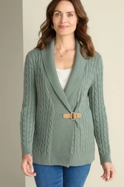 Soft Surroundings Ivey Cable Knit Cardigan| Tops|Sweaters & Cardigans