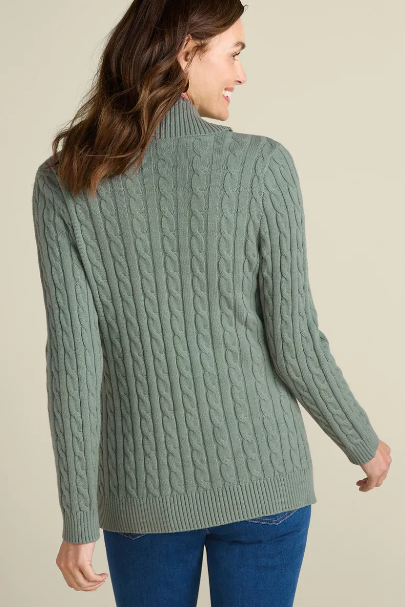 Soft Surroundings Ivey Cable Knit Cardigan| Tops|Sweaters & Cardigans