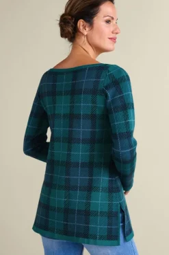 Soft Surroundings Janece Plaid Sweater Tunic| Tops|Sweaters & Cardigans