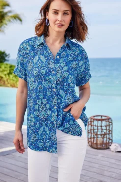 Soft Surroundings Je Veux Gauze Top| Tops