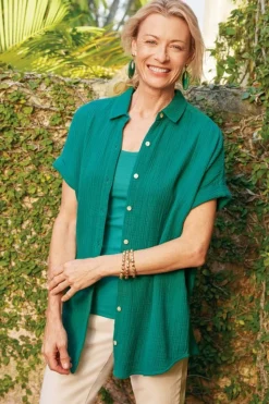Soft Surroundings Je Veux Gauze Top| Tops