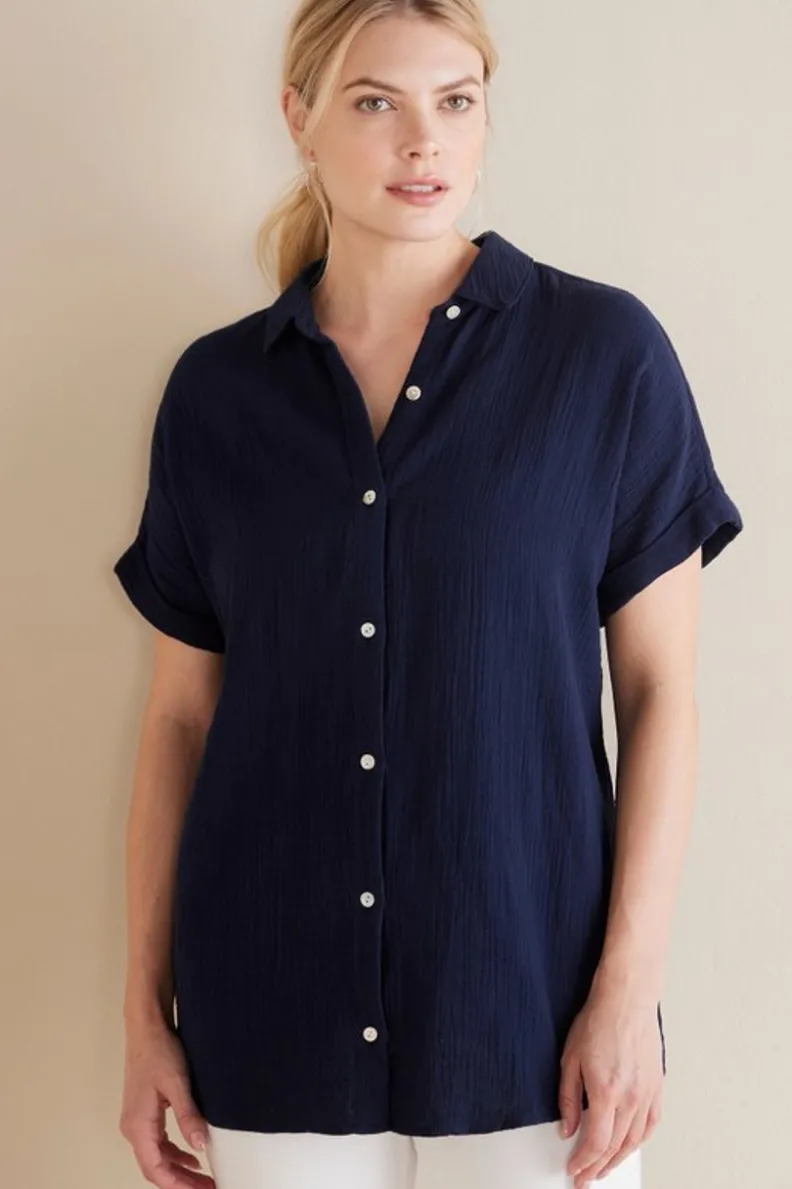 Soft Surroundings Je Veux Gauze Top| Tops