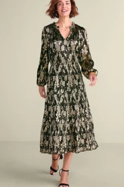 Soft Surroundings Jobelle Shimmer Midi Dress| Dresses