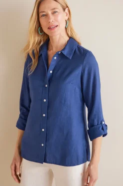 Soft Surroundings Jordan Linen Blend Shirt| Tops