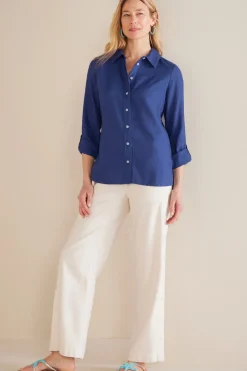 Soft Surroundings Jordan Linen Blend Shirt| Tops