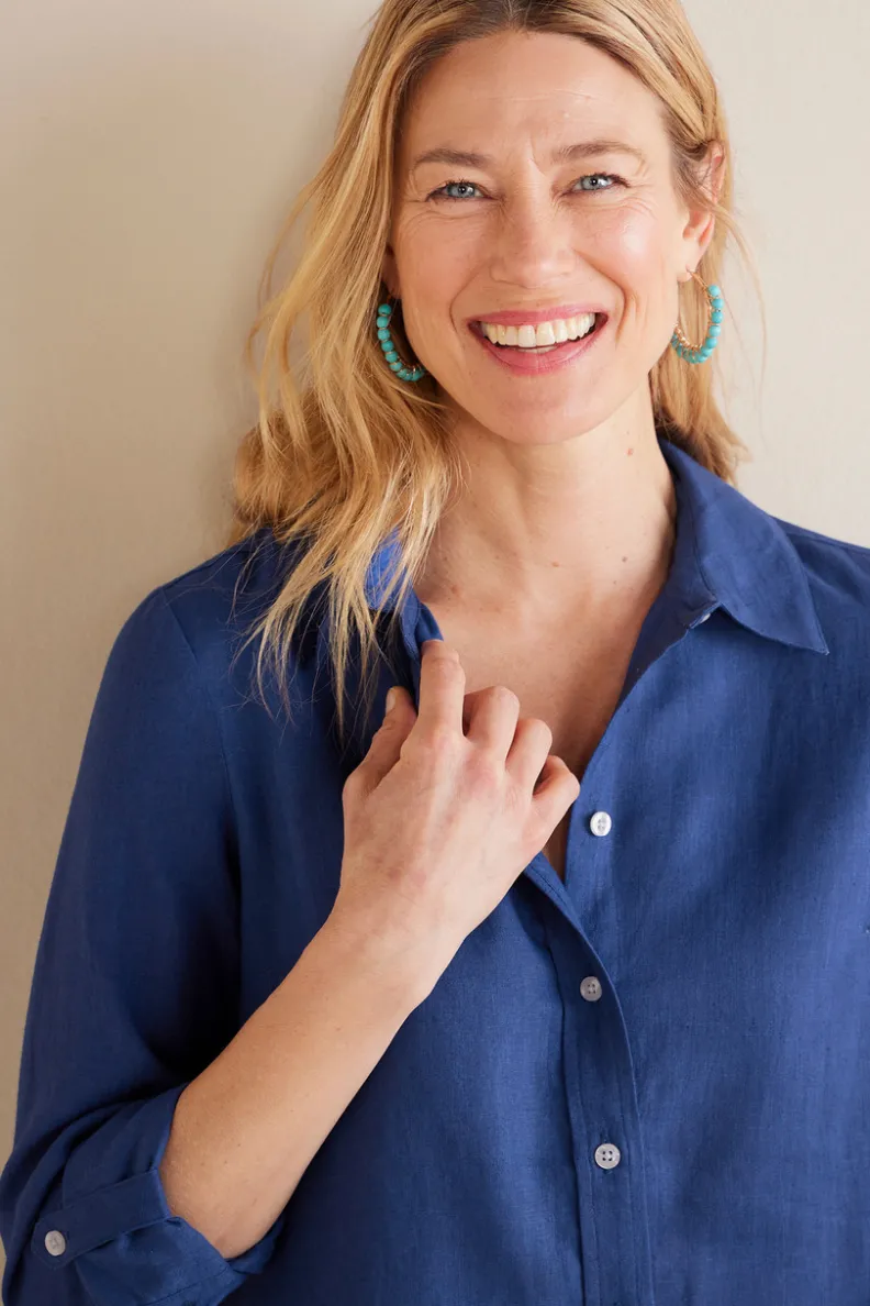 Soft Surroundings Jordan Linen Blend Shirt| Tops