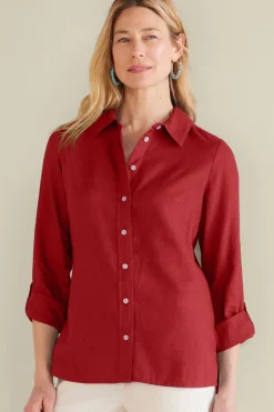 Soft Surroundings Jordan Linen Blend Shirt| Tops