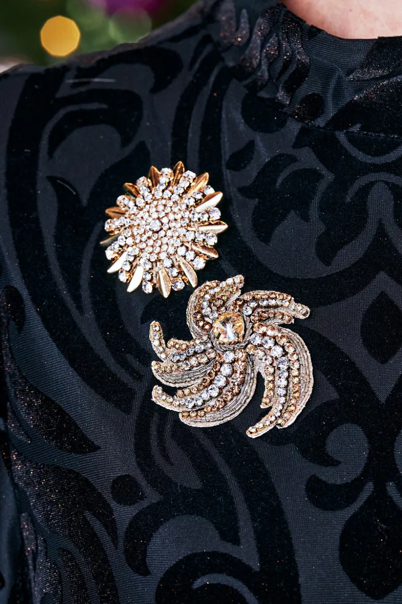 Soft Surroundings Juliana Flower Burst Brooch| Jewelry|Necklaces