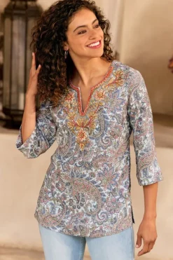 Soft Surroundings Kaimana Embellished Tunic| Tops|Tunics & Leggings